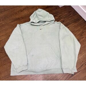Nike Center Swoosh Hoodie Sage‎ Green Swoosh Mens M USA Vtg 90s White Tag RARE